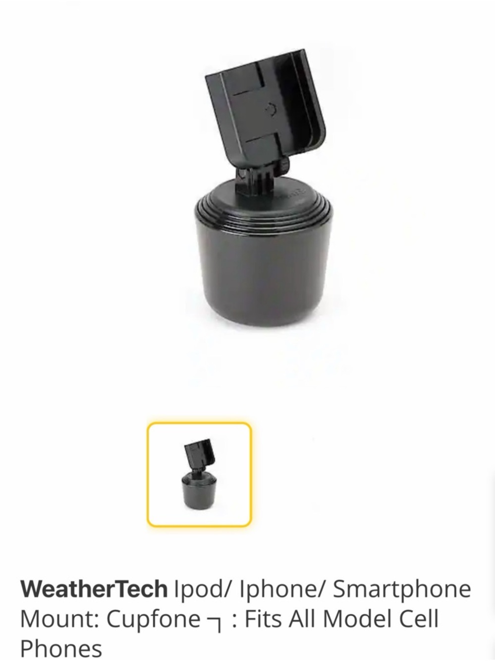 WeatherTech Black Cupphone Smartphone Mount - Universal Fit